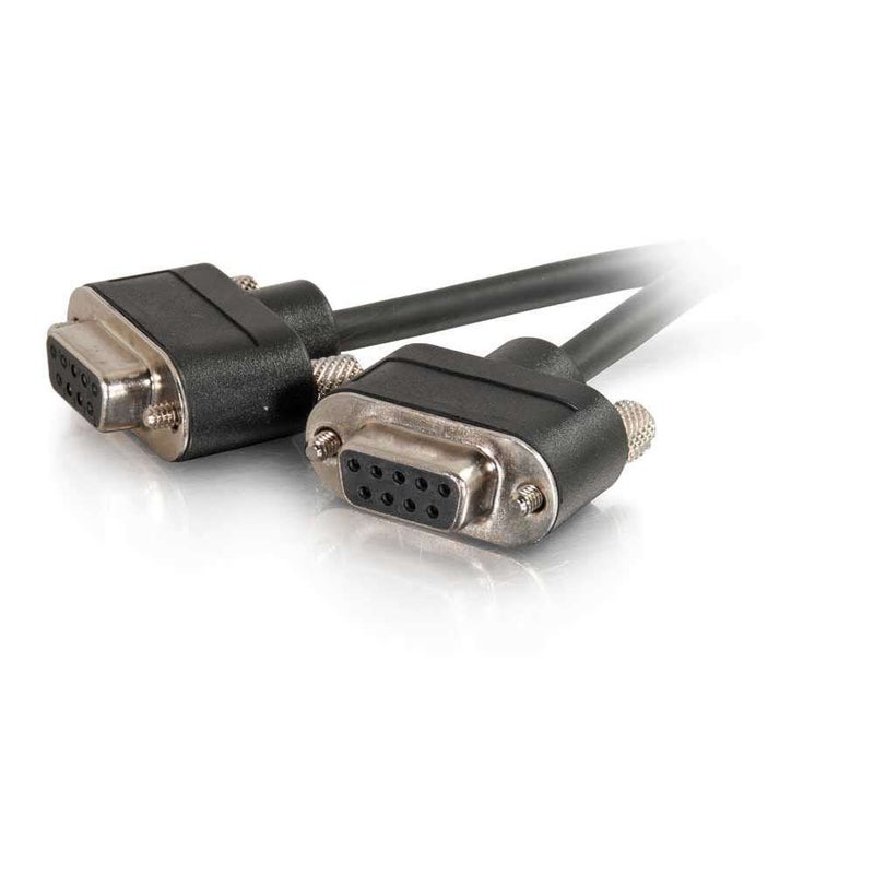 C2G Legrand - C2G DB9 Cable, Black Serial RS232 Cable, 3 Foot Serial Cable, CMG-Rated Female to Female in-Wall Serial Cable, C2G 52147 - Image 1